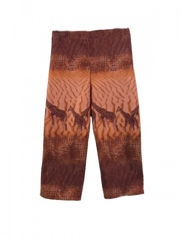 Pantalón pirata estampado jirafas rojo y tierra – Núria Aymerich