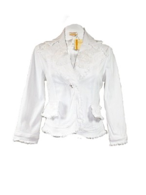 Chaqueta tejana blanca con flecos decorativos – Núria Aymerich 2