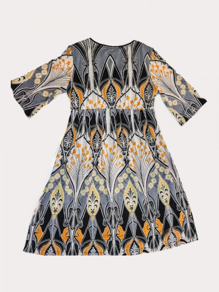 Vestido gris amarillo