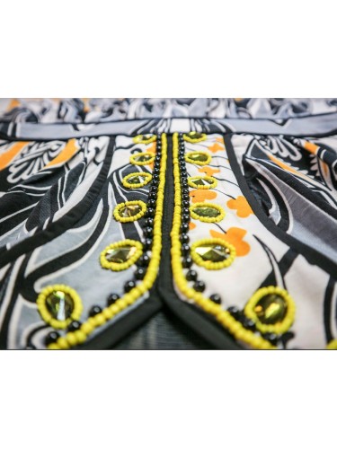 Vestido gris amarillo Vestido gris amarillo