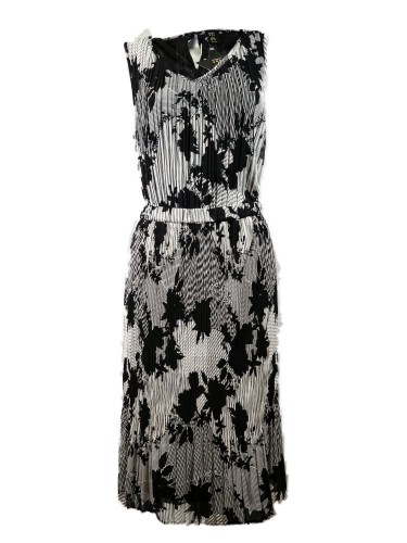 Falda plisada blanco/negro floral