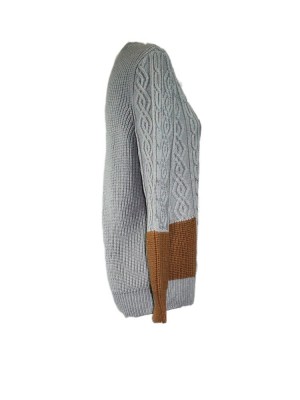 CARDIGAN BCREEK GRIS B/MARRON 2