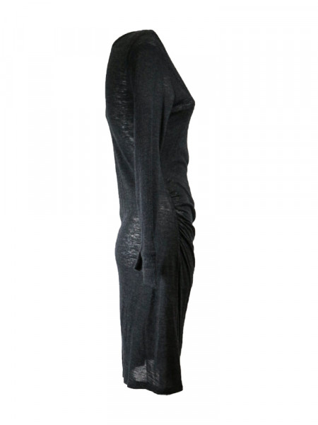 Vestido punto negro manga larga