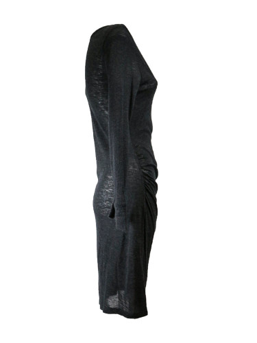 Vestido punto negro manga larga