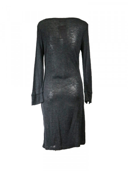 Vestido punto negro manga larga