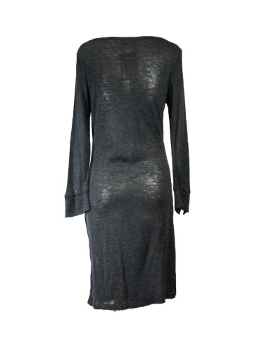Vestido punto negro manga larga