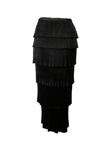 Falda volantes plisados negra