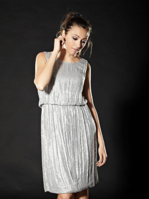 Vestido lentejuelas plata