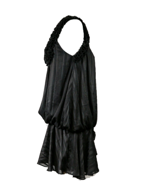 Vestido corto drop waist color negro y lurex 2