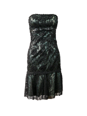 Vestido largo embroidery Negro champagne