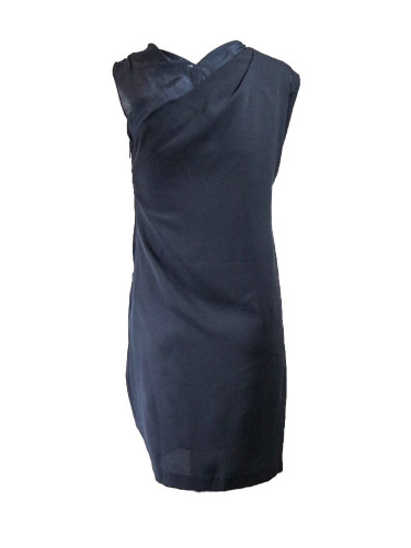 Vestido azul asimétrico Trasero