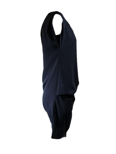 Vestido azul asimétrico Lateral