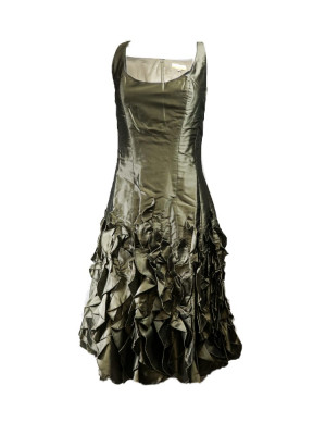 Vestido _Satén_Kaki_del