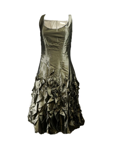 Vestido _Satén_Kaki_del Vestido _Satén_Kaki_del