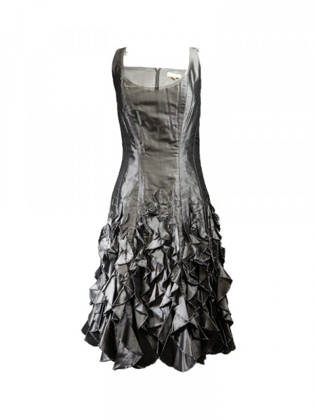 Vestido _Satén_Gris_del