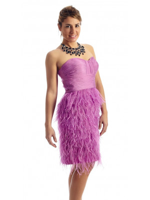 Vestido plumas lila 2