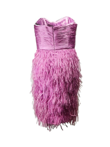 Vestido plumas lila