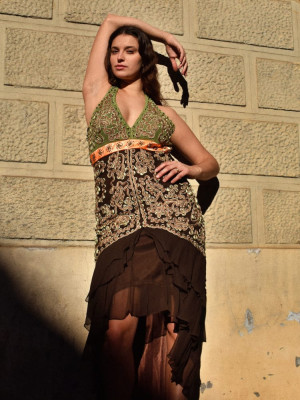 Vestido_verde_marron_naranja__@lavilaclus_@iambyelle