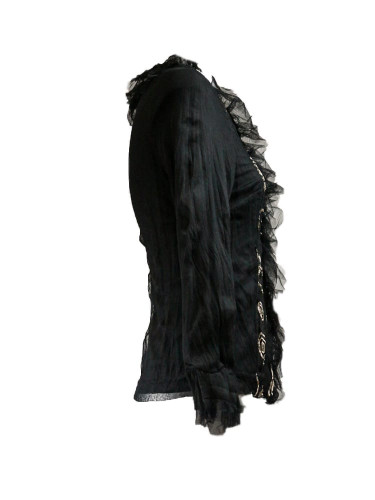 Chaqueta tul cenefas en color negro Chaqueta tul cenefas en color negro