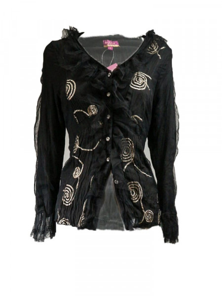 Chaqueta tul cenefas en color negro