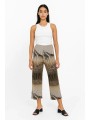Pantalón pirata estampado jirafas azul tierra – Núria Aymerich