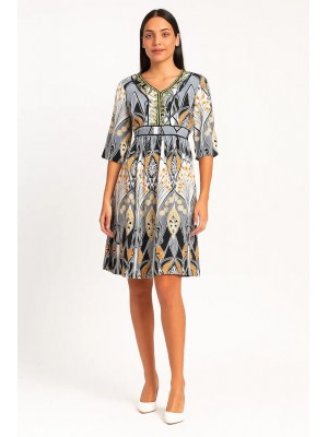 vestido mujer, vestido estampado, vestido art déco, moda boho, ropa original, vestido elegante, Núria Aymerich