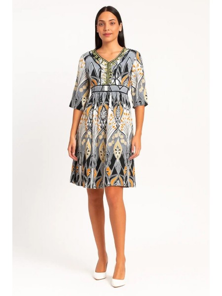 vestido mujer, vestido estampado, vestido art déco, moda boho, ropa original, vestido elegante, Núria Aymerich