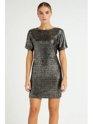 Vestido Midi Negro Plisado – Brilla con Elegancia