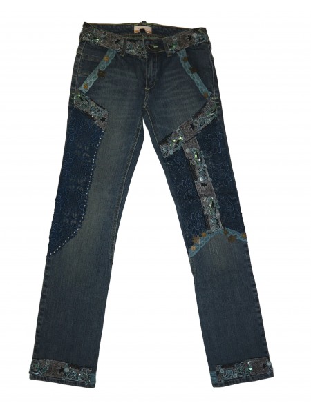 PANTALON TEJANO BORDADO