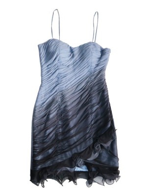 Vestido Azul Drapeado – Organza Fumé & Movimiento Etéreo 2