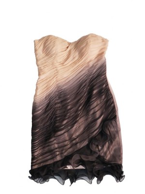 Vestido Drapeado Marrón Nude – Organza Efecto Fumé 2