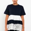 Blusa Azul Encaje con Volantes Soleil
