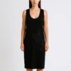 Vestido Negro Algodón Bordado & Pedrería – Escote Espalda Vestido Negro Algodón Bordado & Pedrería – Escote Espalda