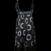 Vestido midi negro con estampado de cenefas grises Vestido midi negro con estampado de cenefas grises