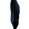 VESTIDO DRAPEADO AZUL NAVY MANGA CAPA VESTIDO DRAPEADO AZUL NAVY MANGA CAPA