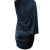 VESTIDO DRAPEADO AZUL NAVY MANGA CAPA VESTIDO DRAPEADO AZUL NAVY MANGA CAPA