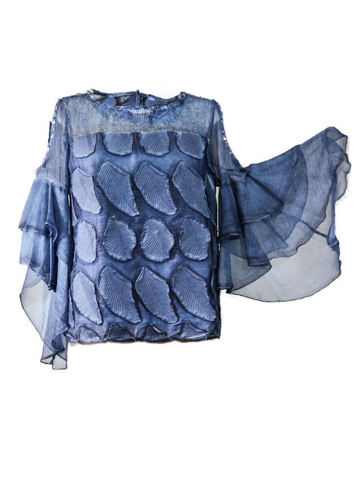 BLUSA PETALOS AZUL