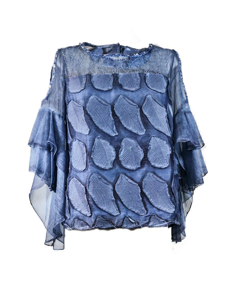 BLUSA PETALOS AZUL