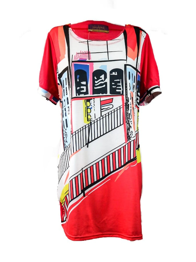 Camiseta Urban Bermellón Estilo Arty