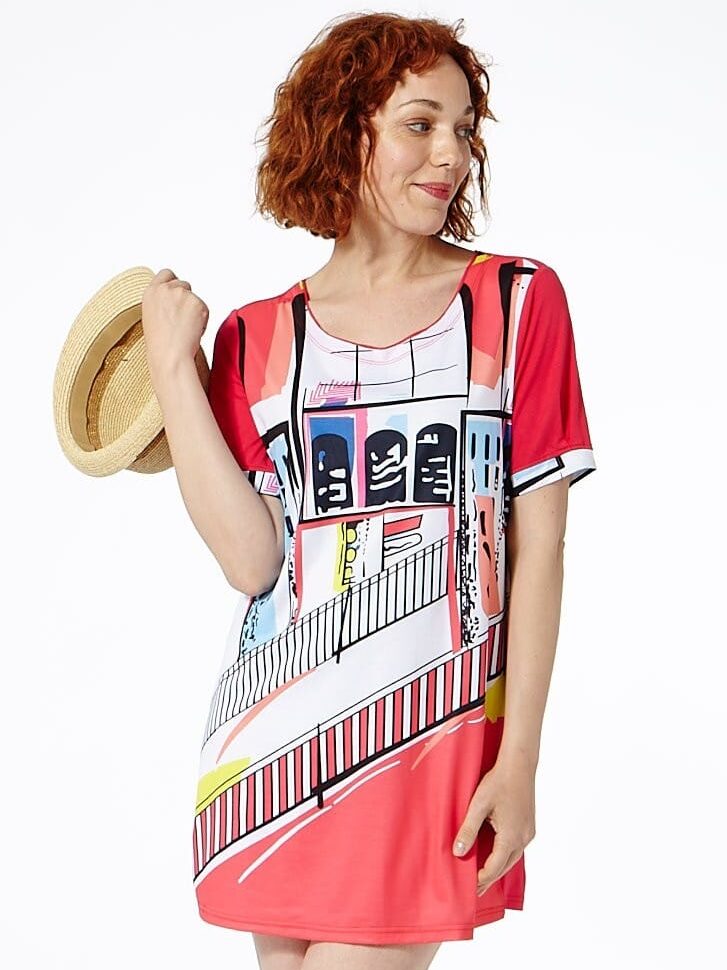 Nuria Aymerich Camiseta Urban Bermellón Estilo Arty