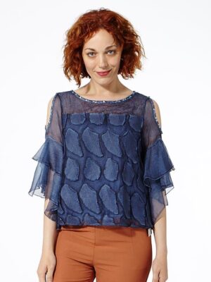 BLUSA PETALOS AZUL
