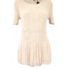 CAMISETA BEIGE MANGA CORTA PLISADA - NURIA AYMERICH