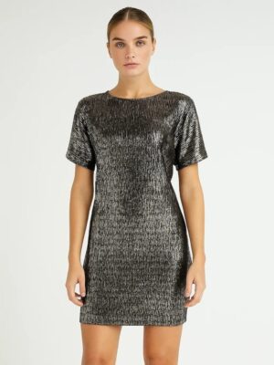 Vestido Midi Negro Plisado – Brilla con Elegancia