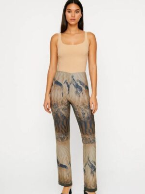PANTALON HIGH WAIST JIRAFA BLUE