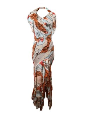 Vestido blue orange