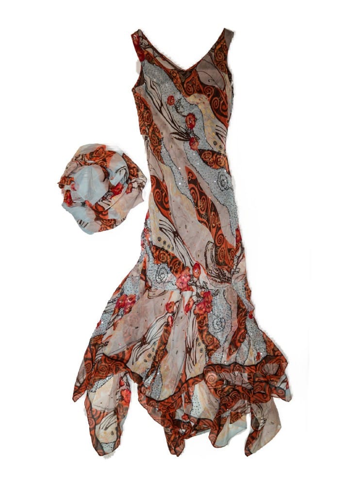 Vestido blue orange