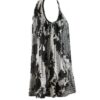 Top plisado blanco/negro floral