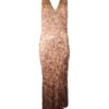 Vestido estampado con pedrería, rosa palo nude