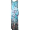 Vestido estampado con pedrería azul