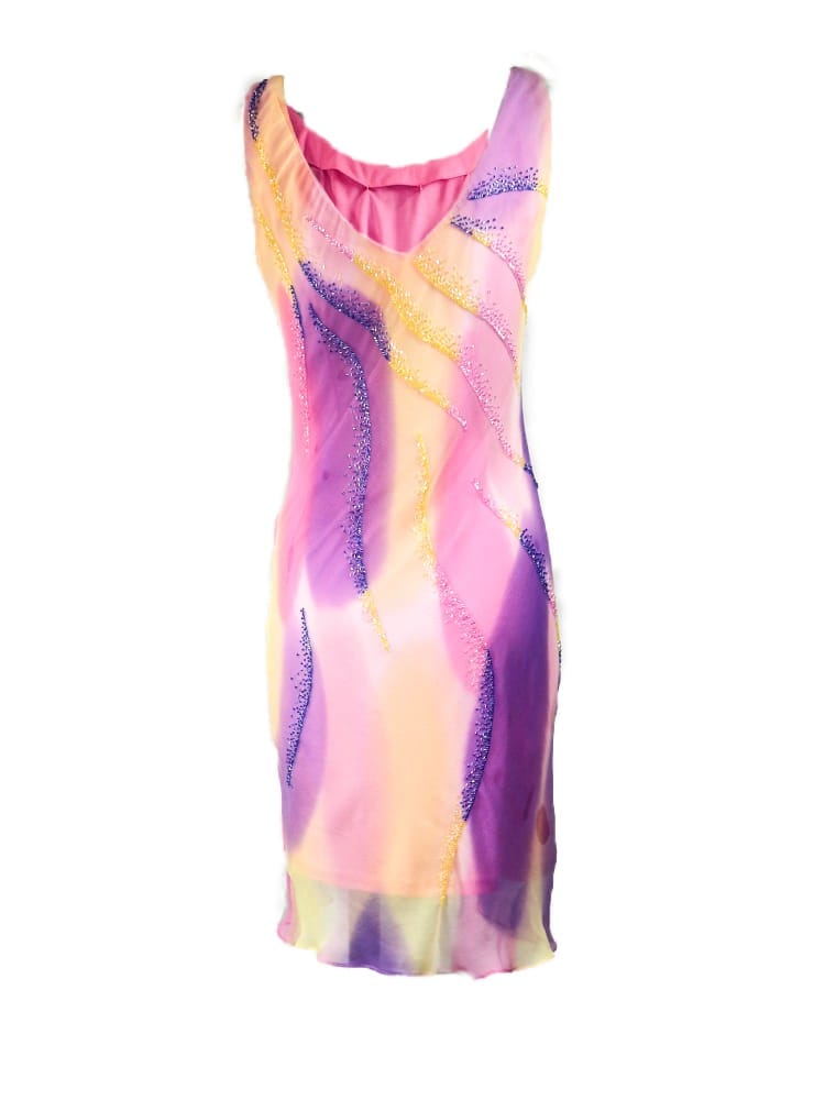 Vestido midi bodycon, pintado a mano con perería Vestido midi bodycon, pintado a mano con perería